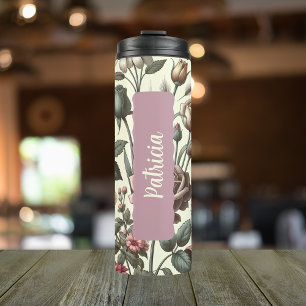 Birth Flower Month June Rose Personalised Thermal Tumbler