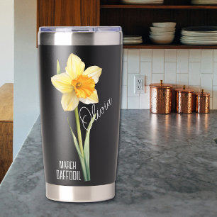 Birth Flower Month March Daffodil Name Insulated Tumbler