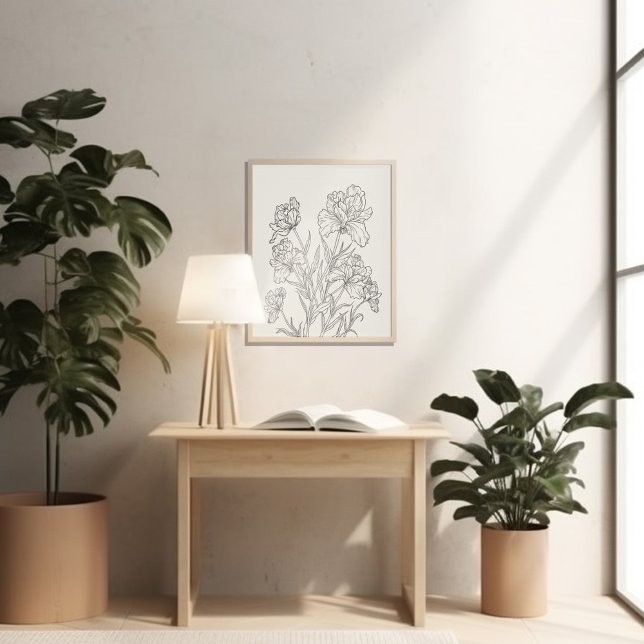 Birth flower month minimalist ink  poster (Creator Uploaded)