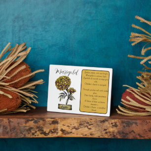 Birth Flower OCTOBER Birthday Marigold Plaque