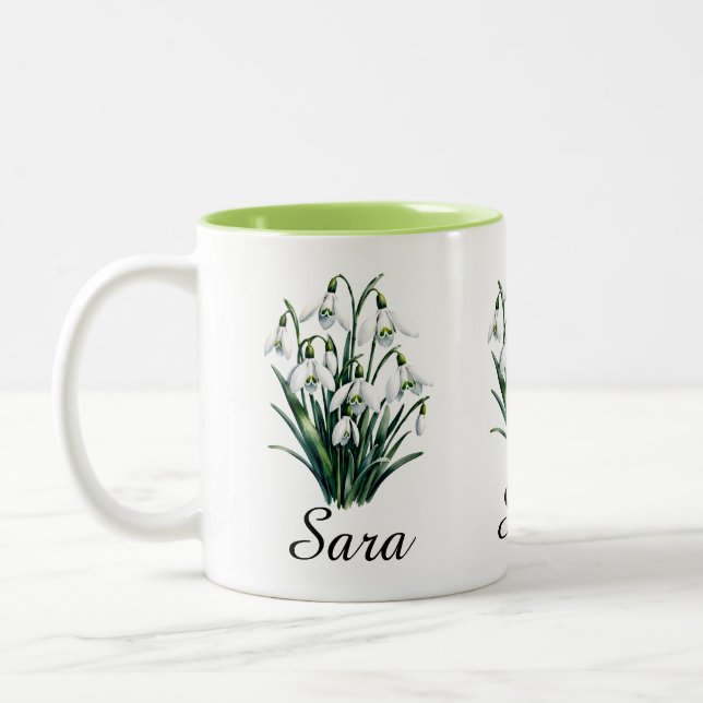 Birth flower personalised mug (Left)