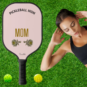 Birth Flower Personalized Pickleball Mom Name Gift Paddle