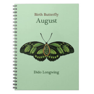 Birth Gemstone Butterfly (August) - Dido Longwing Notebook