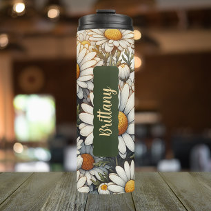 Birth Month Flower April Personalised 16 oz Thermal Tumbler