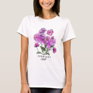 Birth Month Flower Born in February Violet Flowers T-Shirt