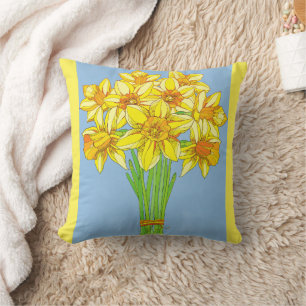 Birth Month Flower Born in March Daffodil Flowers Cushion