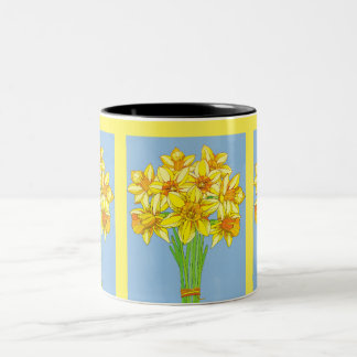 Birth Month Flower Born in March Daffodil Flowers Two-Tone Coffee Mug