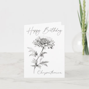 Birth Month Flower Chrysanthemum personalized Note Card