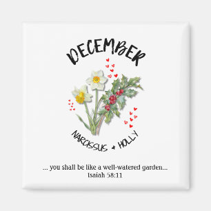 Birth Month Flower DECEMBER Christian Magnet