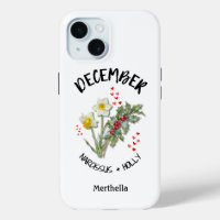 Birth Month Flower DECEMBER Custom Name Christian