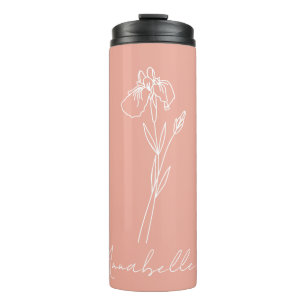 Birth Month Flower   February Birthday Gift Name Thermal Tumbler