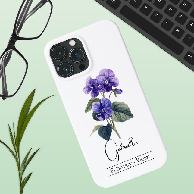 Birth Month Flower February Violet  Case-Mate iPhone Case (Creator Uploaded)