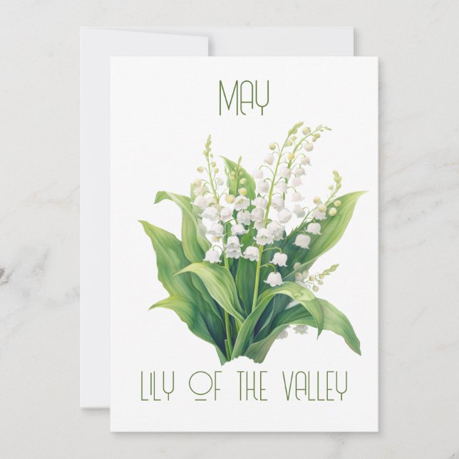 Birth Month Flower May Lily Birthday Holiday Card (Front)