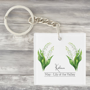 Birth Month Flower May Lily of the Valley Key Ring