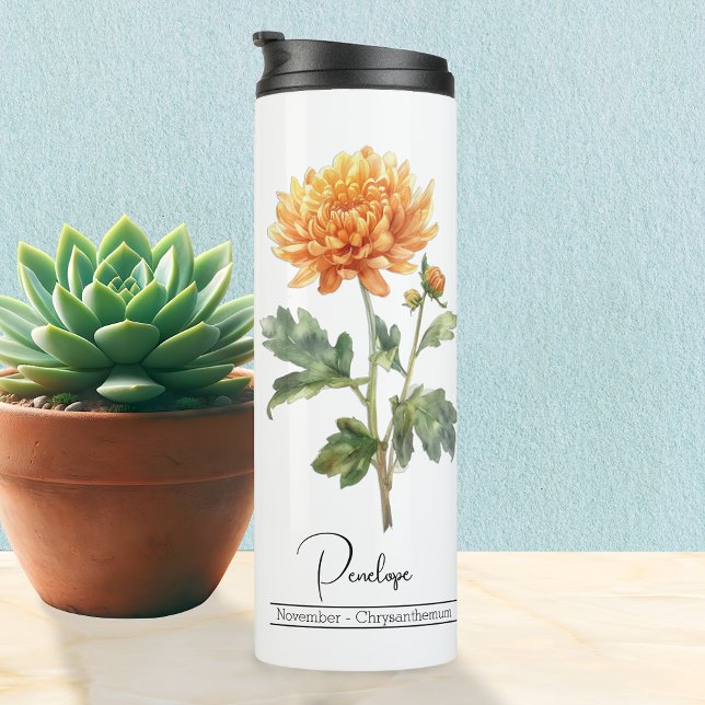 Birth Month Flower November Chrysanthemum Thermal Tumbler (Creator Uploaded)