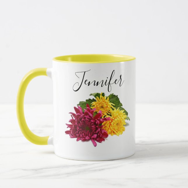 Birth month flower-November personalised mug (Left)