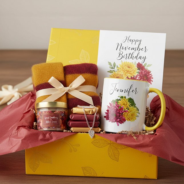 Birth month flower-November personalised mug (Creator Uploaded)