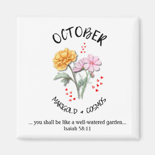 Birth Month Flower OCTOBER Christian Magnet