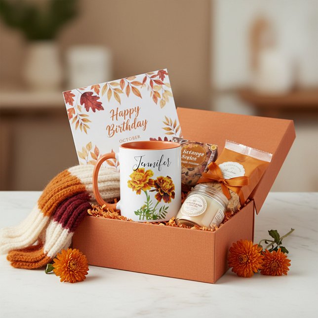 Birth month flower-October  personalised mug (Creator Uploaded)