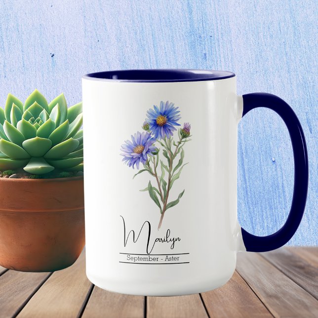 Birth Month Flower September Aster Mug (Creator Uploaded)