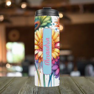 Birth Month Flower September Personalised 16 oz Thermal Tumbler