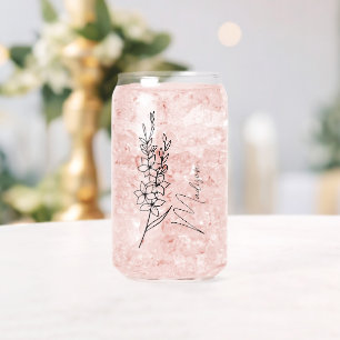  Birth Month Flowers August Gladiolus Bridesmaid Can Glass