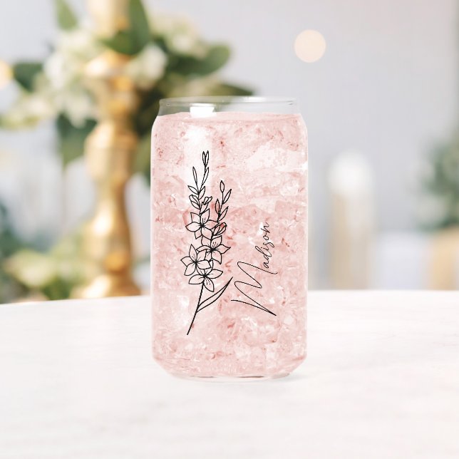  Birth Month Flowers August Gladiolus Bridesmaid Can Glass (Insitu (Wedding))