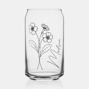 Birth Month Flowers February Primrose Bridesmaid Can Glass