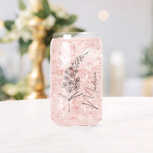 Birth Month Flowers July Lankspin Bridesmaid Gifts Can Glass