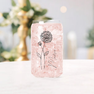 Birth Month Flowers November Chrysanthe Bridesmaid Can Glass