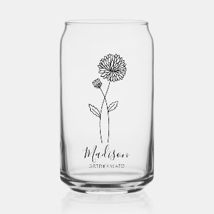 Birth Month Flowers November Chrysanthe Bridesmaid Can Glass