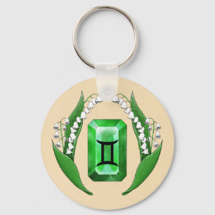 Birth Month May Gemini Key Ring
