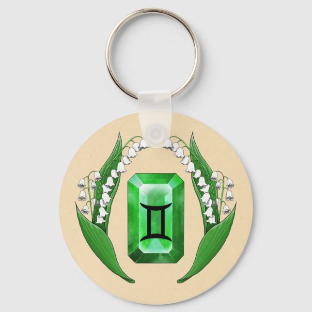 Birth Month May Gemini Key Ring (Front)