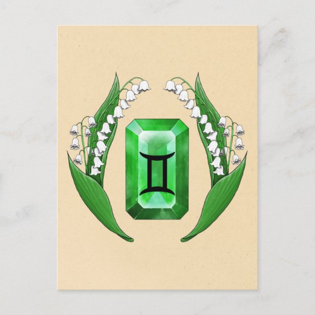 Birth Month May Gemini Postcard (Front)