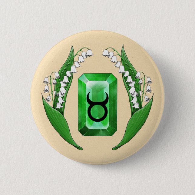 Birth Month May Taurus 6 Cm Round Badge (Front)