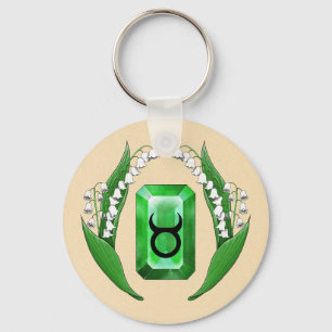 Birth Month May Taurus Key Ring