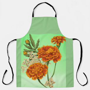 Birth Month October Marigold All-Over Print Apron
