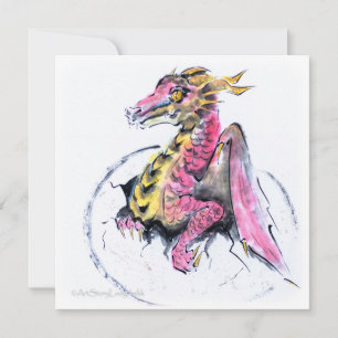 Birth of a dragon // Baby dragon Holiday Card