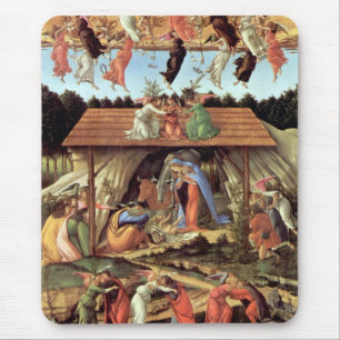 Birth of Christ by Botticelli, Christmas Nativity Mouse Pad