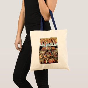 Birth of Christ by Botticelli, Christmas Nativity Tote Bag
