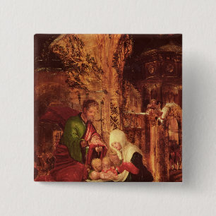 Birth of Christ , c.1520-25, 15 Cm Square Badge