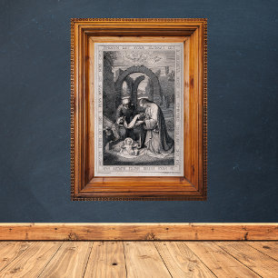 Birth of Christ Christian Christmas Nativity Scene Poster