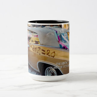 BIRTH OF COMMON CORE MATH WEDDING CAR RETRO 1968 Two-Tone COFFEE MUG