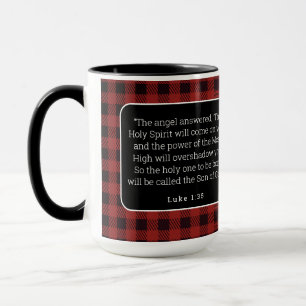 Birth of Jesus Red Gingham Acrylic Ornament Mug