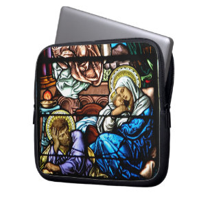 Birth of Jesus Stained Glass Window Laptop Sleeve