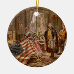 Birth of Old Glory - Edward Moran (1917) Ceramic Tree Decoration