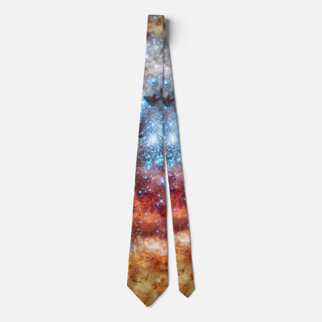 Birth of Stars Cosmic Creation Blue Star Cluster Tie (Front)