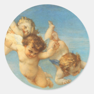 Birth of Venus, Angels detail by Alexandre Cabanel Classic Round Sticker