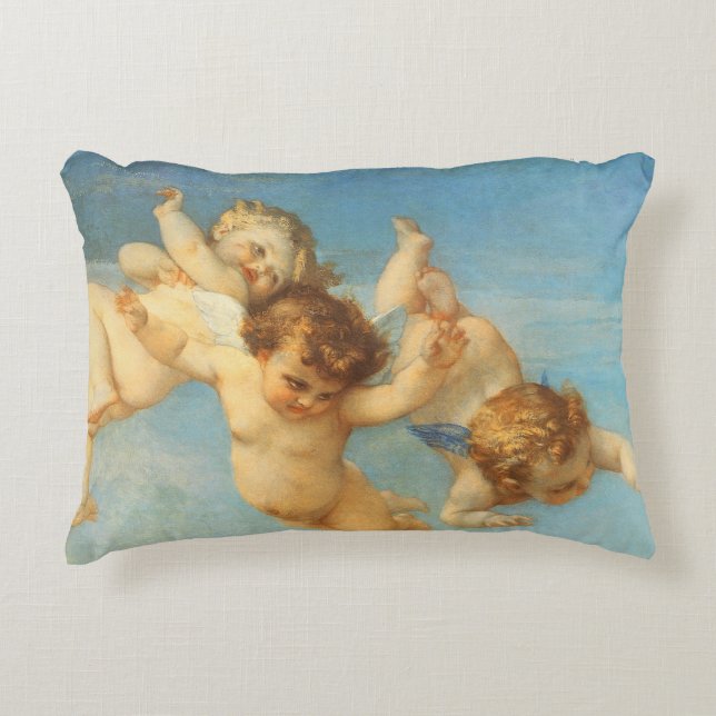 Birth of Venus, Angels detail by Alexandre Cabanel Decorative Cushion (Front)