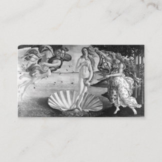 Birth Of Venus - Botticelli - Black And White Business Card